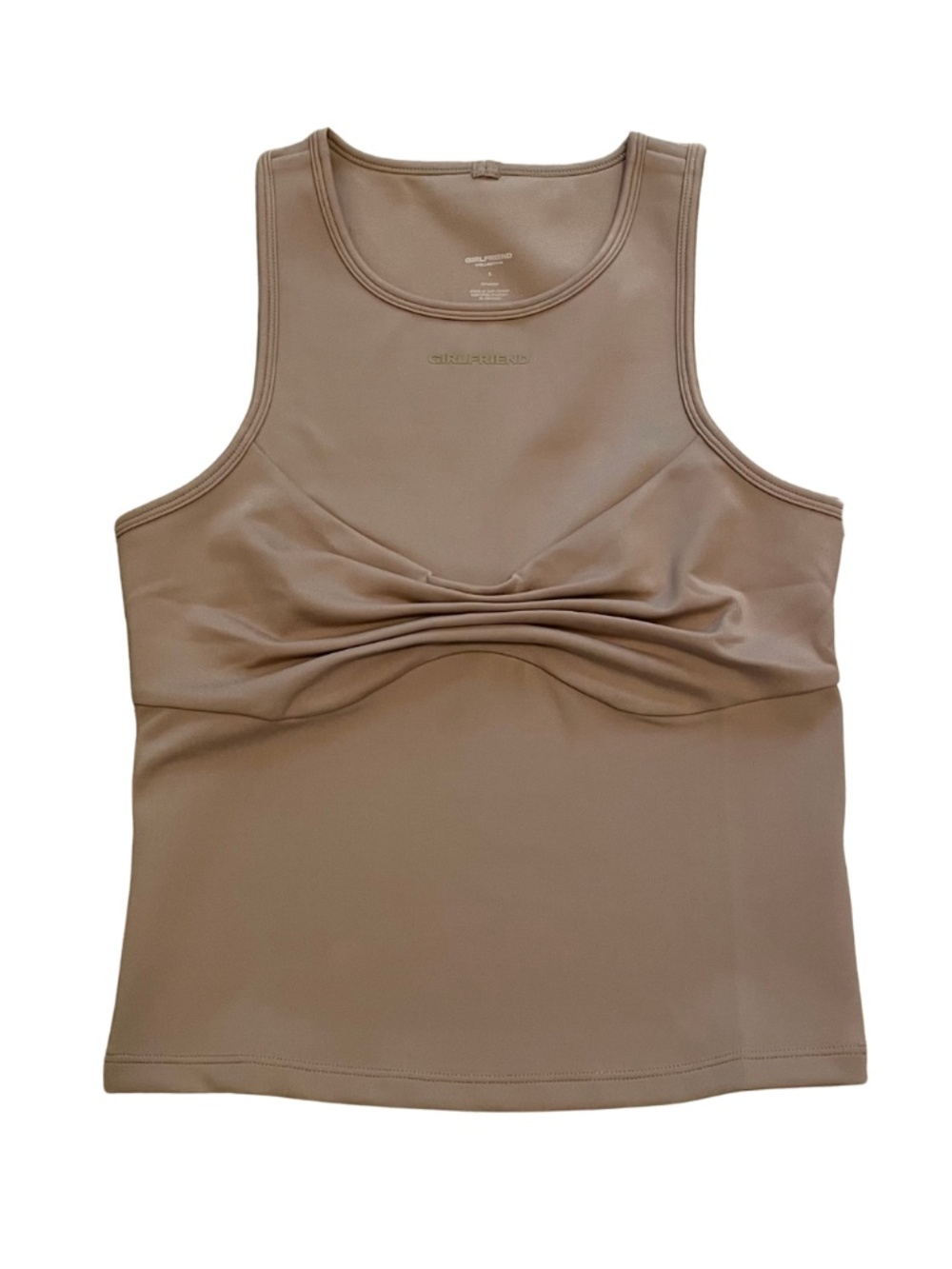 Girlfriend Collective Twist Top Tan Tank Top Women S #3101-WS-SM